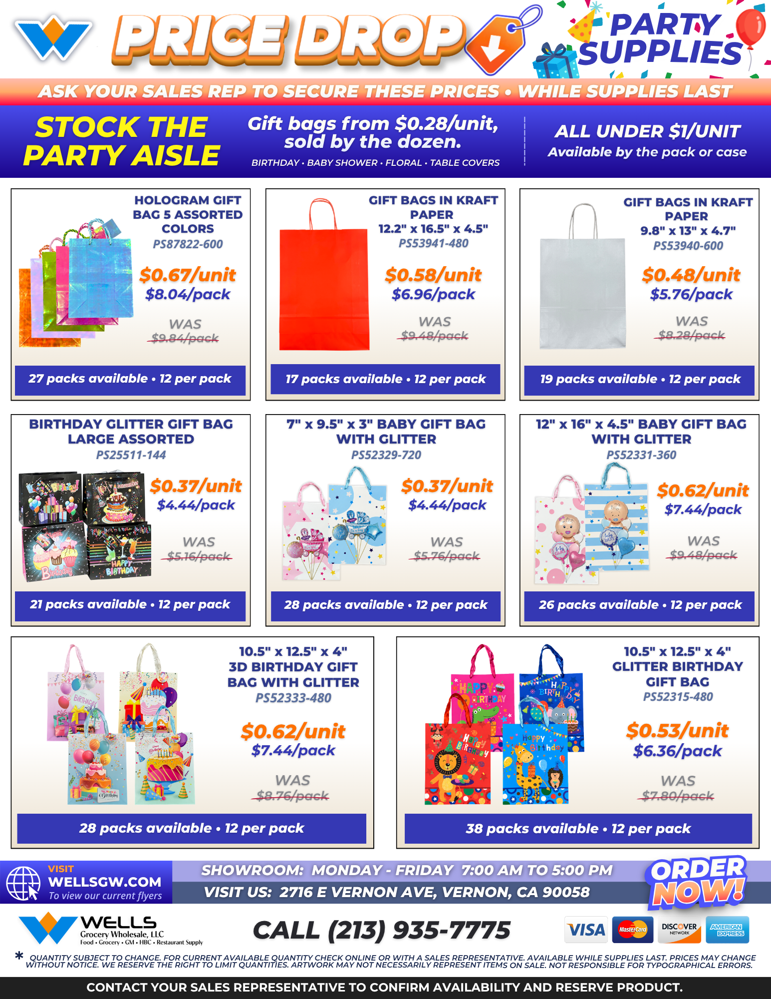 Wells Grocery Wholesale gift bags price drop flyer, page 2
