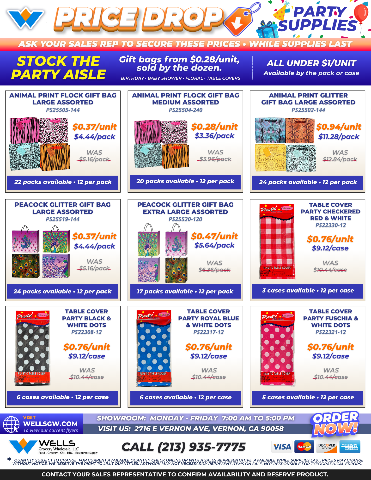 Wells Grocery Wholesale gift bags price drop flyer, page 3