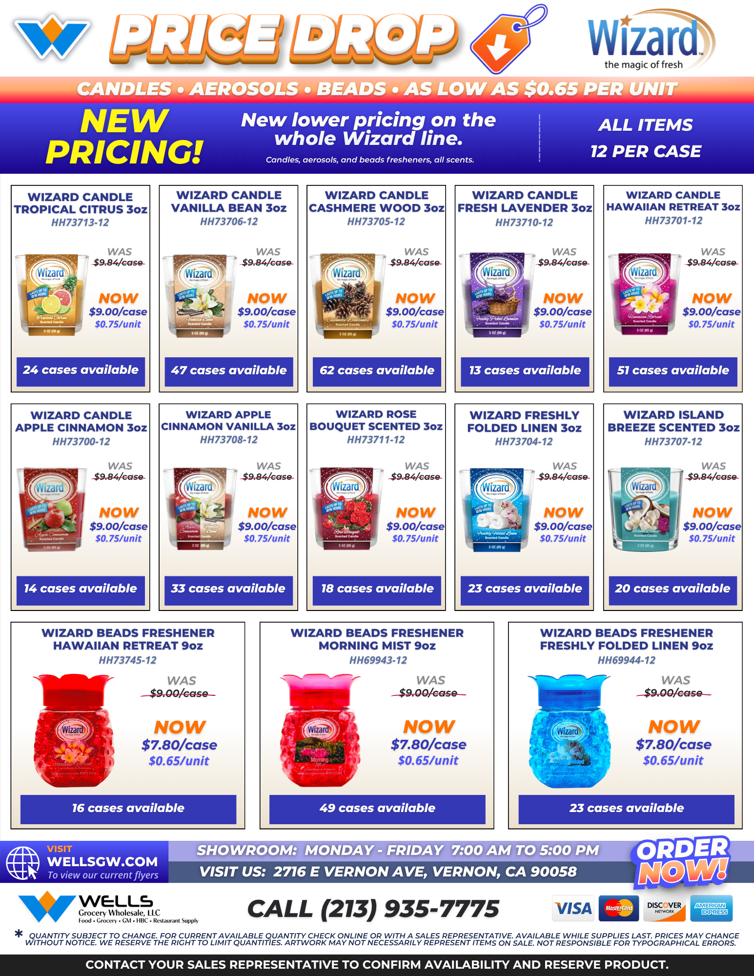 Wells Grocery Wholesale Wizard price drop flyer, page 1