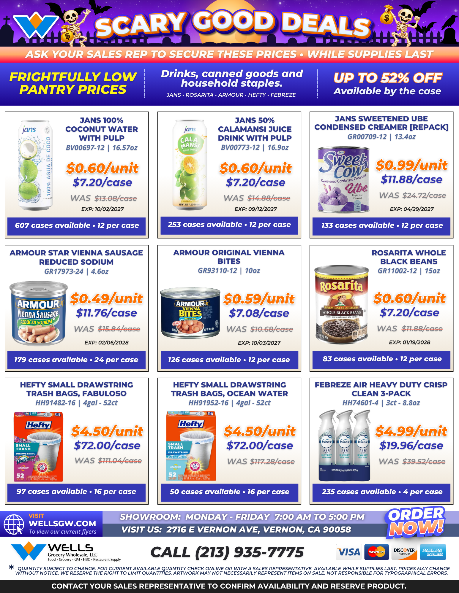 Wells Grocery Wholesale Scary Good Deals diapers and pantry flyer, page 2